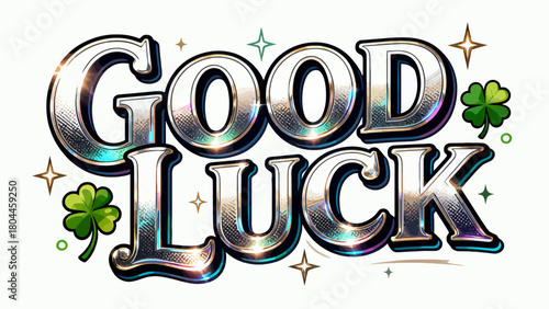Creative art font "GOOD LUCK", font design, hand-drawn vector illustration