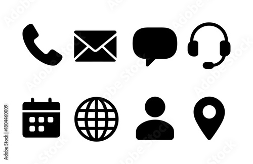 Essential communication icons set for digital platforms and customer support