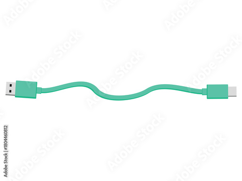 USB Cable Flat Connector Illustration

