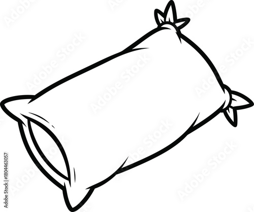 Cartoon pillow outline drawing for coloring page or graphic design use eps silhouette