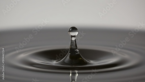 shrinkage. A single water droplet shrinking on a hot surface just before it vanishes. STEM education sheets, lab safety posters, designed for biotech research communications.