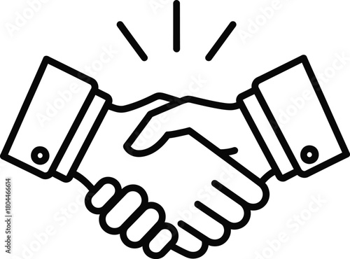 Handshake icon business agreement partnership deal cooperation vector art eps silhouette
