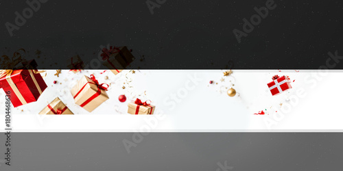 dark festive banner with wh...