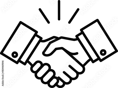 Handshake agreement icon vector symbol partnership business deal success eps silhouette