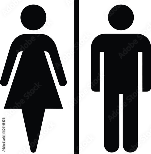 Restroom sign vector toilet icon male female wc lavatory gender symbol eps silhouette