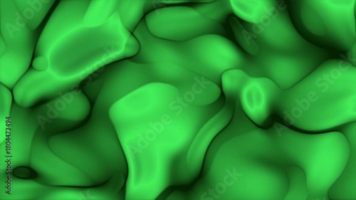 Abstract pattern of amorphous green blobs on a dark background for graphic design projects, branding, textiles, and web backgrounds.