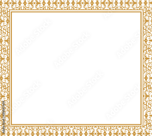vintage gold frame antique gold frame golden rectangle certificate border pattern line photo frame