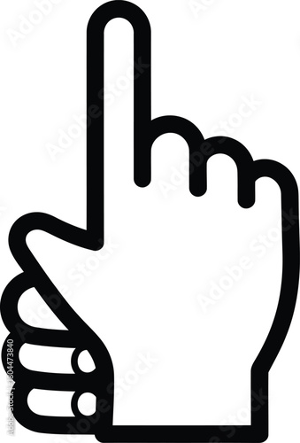 Hand cursor pointer icon vector illustration finger touch select click eps silhouette