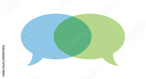 Two Overlapping Speech Bubbles Representing Communication, Generative AI.