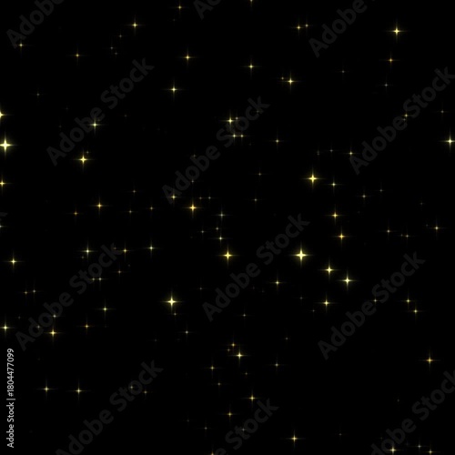 Seamless loop video of Sparkling fantasy particle background (yellow) [square video]