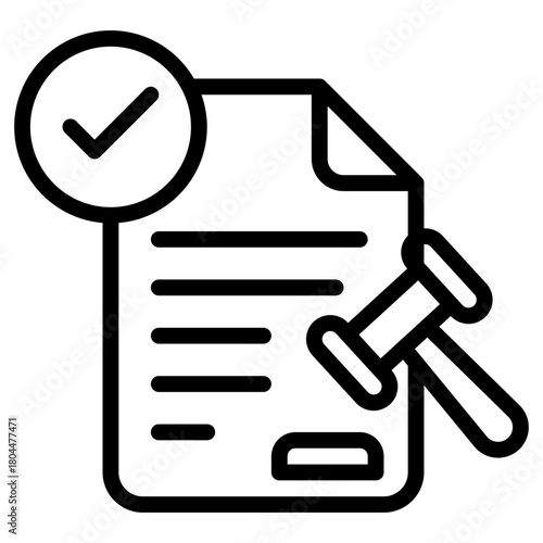 legal contract compliance line icon