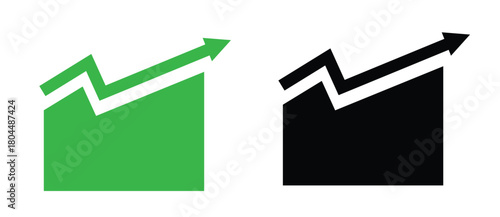 Growing business green arrow on white. Profit arow Vector illustration .Business concept, growing chart. 