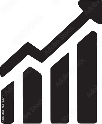 Real estate business concept illustration of a house icon with a hammer symbol and an up arrow sign for housing market growth