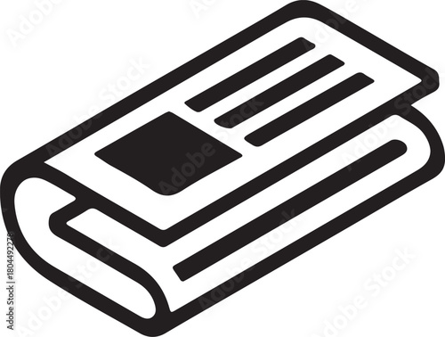 Hand with a newspaper icon vector symbol for business daily communication and news media information design