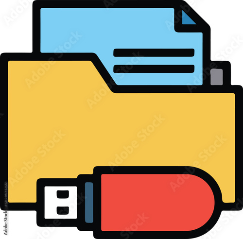 Vector icon set for web design including floppy disk symbol and file folder button illustration