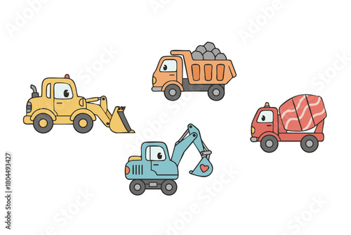 工事現場のかわいい車両