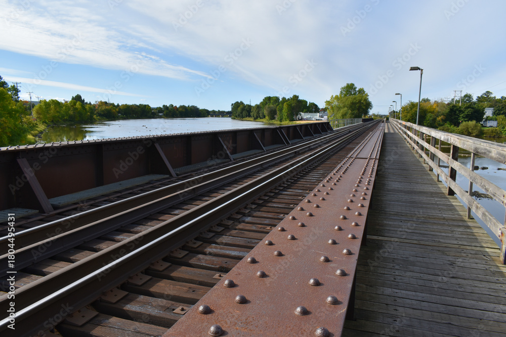 Fototapeta premium The railway bridge, Montmagny, Québec, Canada