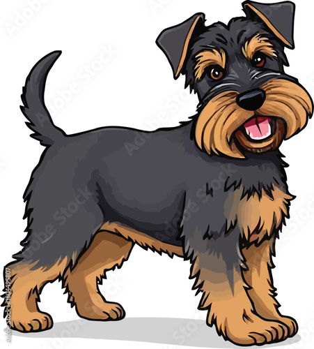 Cute cartoon a illustrator vector Airedale Terrier