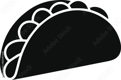 Minimalist black taco mexican food silhouette vector icon