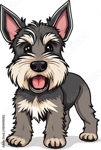 Cute cartoon a illustrator vector Airedale Terrier