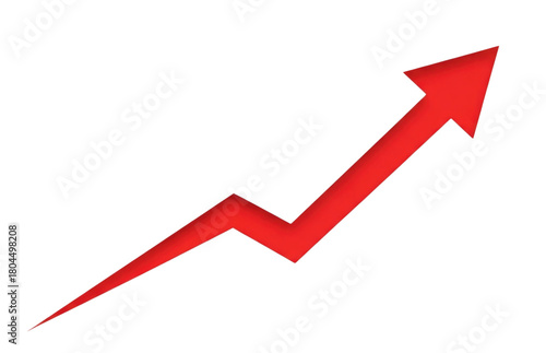 Sharp Upward Trend Red Arrow Stock Market Chart Isolated Cutout Transparent PNG