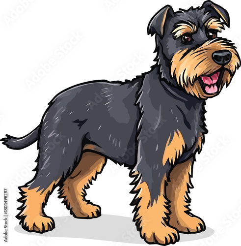 Cute cartoon a illustrator vector Airedale Terrier