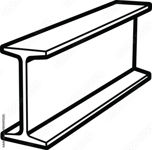 Isolated i beam steel structure construction material engineering art eps silhouette