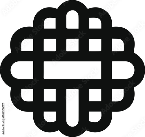 Minimalist black waffle breakfast pastry silhouette vector icon