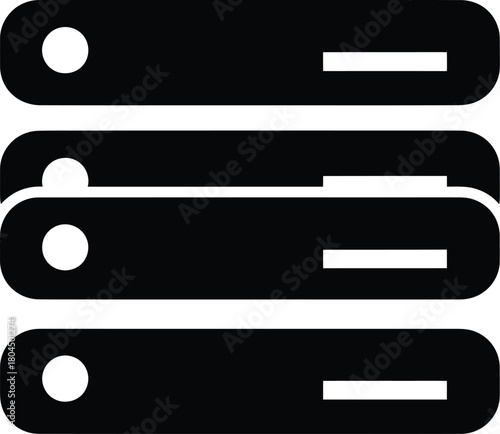 Server data storage network hardware hosting database system rack icon eps silhouette