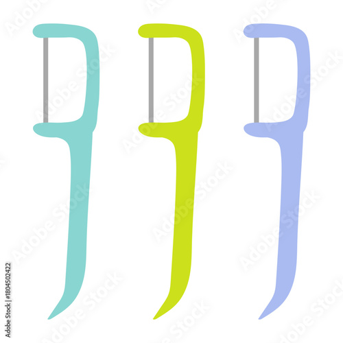 Dental flossers. Oral and dental health care. Flat style element.