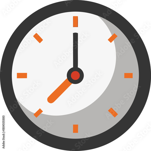 Simple clock icon showing eight o'clock, time management concept