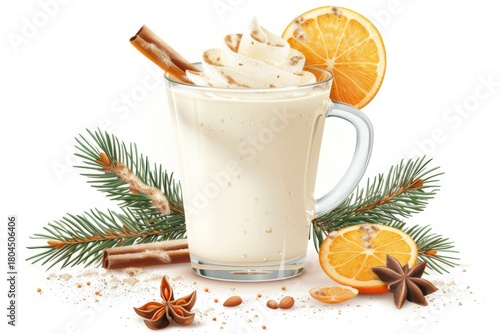 Fototapeta Naklejka Na Ścianę i Meble -  Bright Eggnog Day Greeting Card Illustration