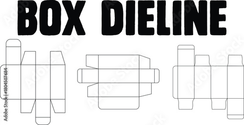 Three box dieline templates for packaging design packaging template