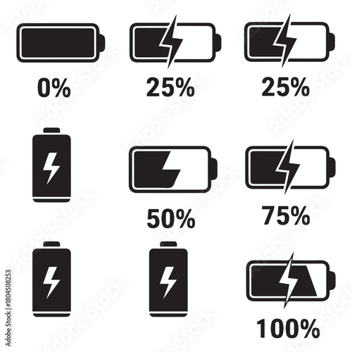battery charging sign and level
