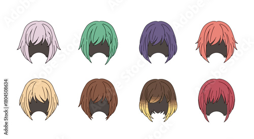 Colorful Anime Hair Styles A Variety of Vibrant Options.