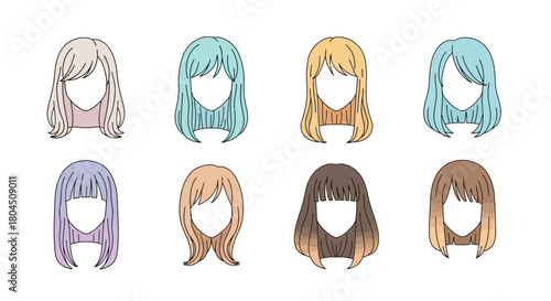 Diverse Anime Hair Styles A Colorful Collection 5.