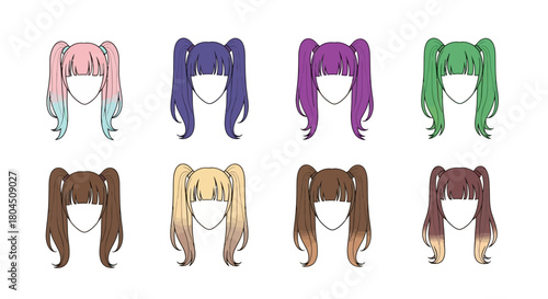 Diverse Pigtail Hairstyles A Colorful Collection of AnimeInspired Looks.