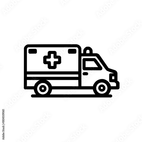 Ambulance vector icon emergency medical service transport for healthcare urgency and patient care design 100