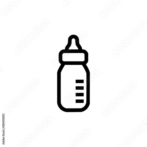 Baby feeding bottle icon vector illustration for newborn care and baby products design and feeding supplies needs