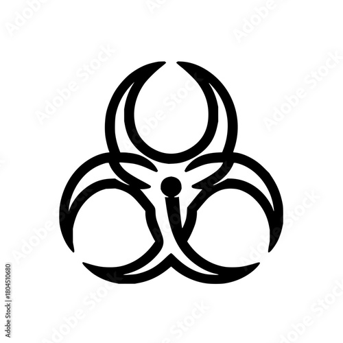 Biohazard symbol vector graphic design element illustration for warning sign and safety precaution use