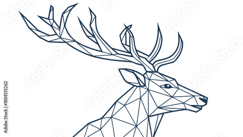 Geometric deer head vector illustration polygonal animal design for modern logo or decoration