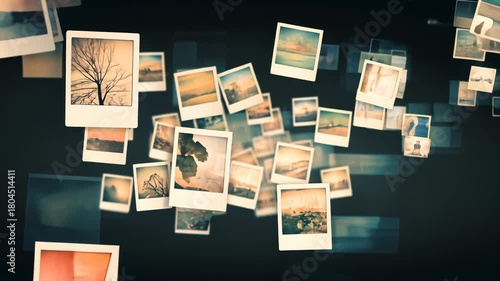 Vintage Polaroid Collage: Nostalgic Photo Collection & Creative Photography Gallery Display