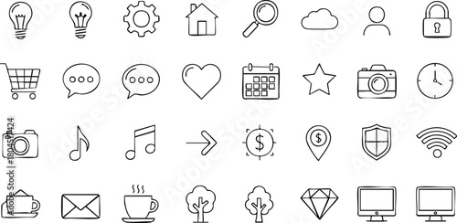Outline Icon Collection Vector Set for Design Projects