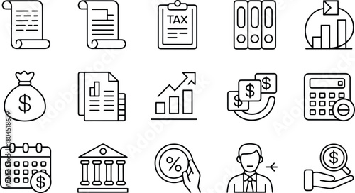 Finance and business icon set vector design