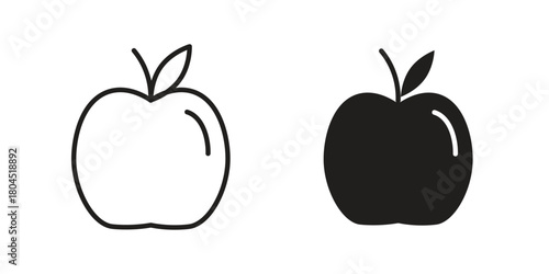 Apple icon symbol. Illustration for web and mobile app. Line and solid style