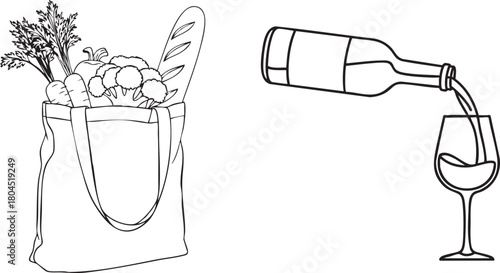 Hand-drawn vector illustration of a hand holding a watering can and flower sketch icon design