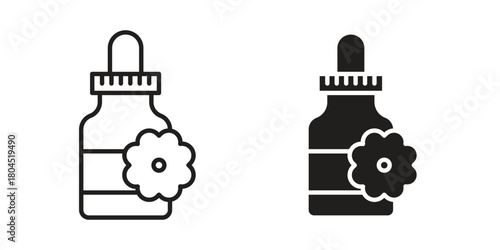 Bach flowers icon symbol. Illustration for web and mobile app. Line and solid style