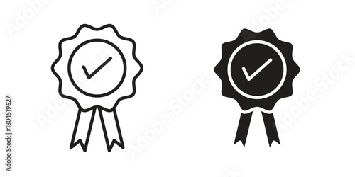 Badge icon symbol. Illustration for web and mobile app. Line and solid style