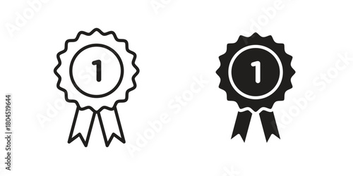 Badge icon symbol. Illustration for web and mobile app. Line and solid style