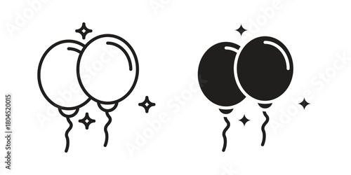 Balloons icon symbol. Illustration for web and mobile app. Line and solid style